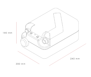 Schematische weergave van de Bravo GE 10-8 pomp met afmetingen