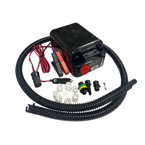 Bravo GE 10-8 twee-traps elektrische pomp voor SUP, RIB boten en rubberboten – oplaadbaar, 800 mbar druk + ventiel adapters en draagtas.